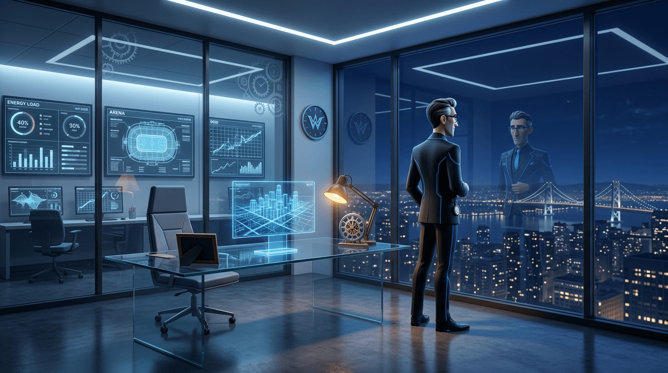 Victor Watt in his Titan tower office